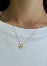 Load image into Gallery viewer, 14K Yellow Gold Diamond Fluted Clover Necklace
