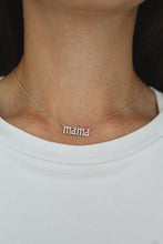 Load image into Gallery viewer, 14k White Gold Diamond Mama Necklace
