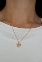 Load image into Gallery viewer, 14K Gold Diamond Flower Necklace
