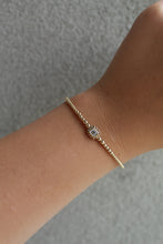 Load image into Gallery viewer, 14K Yellow Gold Rectangle Diamond Ball Flex Bangle
