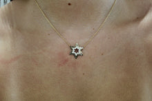 Load image into Gallery viewer, 14K Yellow Gold Diamond Star of David Necklace
