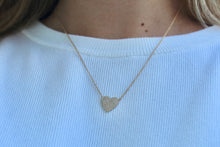 Load image into Gallery viewer, 14K Yellow Gold Pave Diamond Heart Necklace
