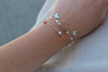 Load image into Gallery viewer, 14K Yellow Gold Multi Color Heart Bracelet
