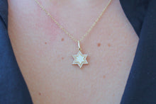 Load image into Gallery viewer, 14K Yellow Gold Diamond Mother of Pearl Star Charm
