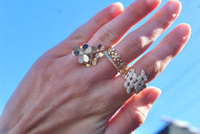 Load image into Gallery viewer, 14K Yellow Gold Half Turquoise &amp; Half Diamond Ring
