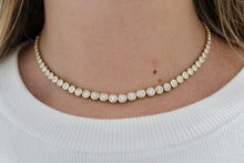 Load image into Gallery viewer, 14K Gold Graduated Bezel Tennis Necklace
