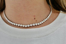 Load image into Gallery viewer, 14K Gold Graduated Bezel Tennis Necklace
