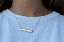Load image into Gallery viewer, 14K  Yellow Gold Engravable Bar Diamond Necklace
