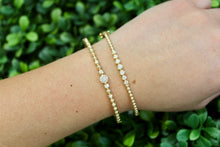 Load image into Gallery viewer, 14K Yellow Gold Diamond Round Bangle
