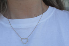Load image into Gallery viewer, 14K Yellow Gold Diamond Open Heart Necklace
