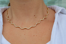 Load image into Gallery viewer, 14K Gold Wavy Tennis Necklace
