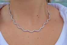 Load image into Gallery viewer, 14K Gold Wavy Tennis Necklace
