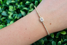 Load image into Gallery viewer, 14K Yellow Gold Rectangle Diamond Ball Flex Bangle
