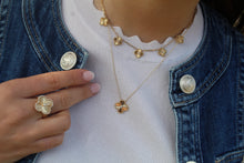Load image into Gallery viewer, 14K Yellow Gold Diamond Fluted Clover Necklace
