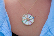 Load image into Gallery viewer, 14K Yellow Gold Rainbow Compass Charm
