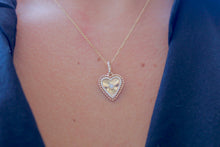 Load image into Gallery viewer, 14K Yellow Gold Diamond Fluted Heart Charm
