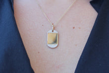 Load image into Gallery viewer, 14K Yellow Gold Diamond Oval Dog Tag Charm
