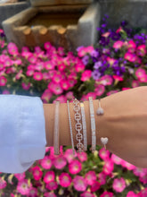 Load image into Gallery viewer, 14K Gold Diamond Hearts Open Bangle
