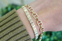 Load image into Gallery viewer, 14K Yellow Gold Diamond Mariner Link Bracelet
