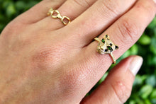 Load image into Gallery viewer, 14K Yellow Gold Diamond Panther Ring
