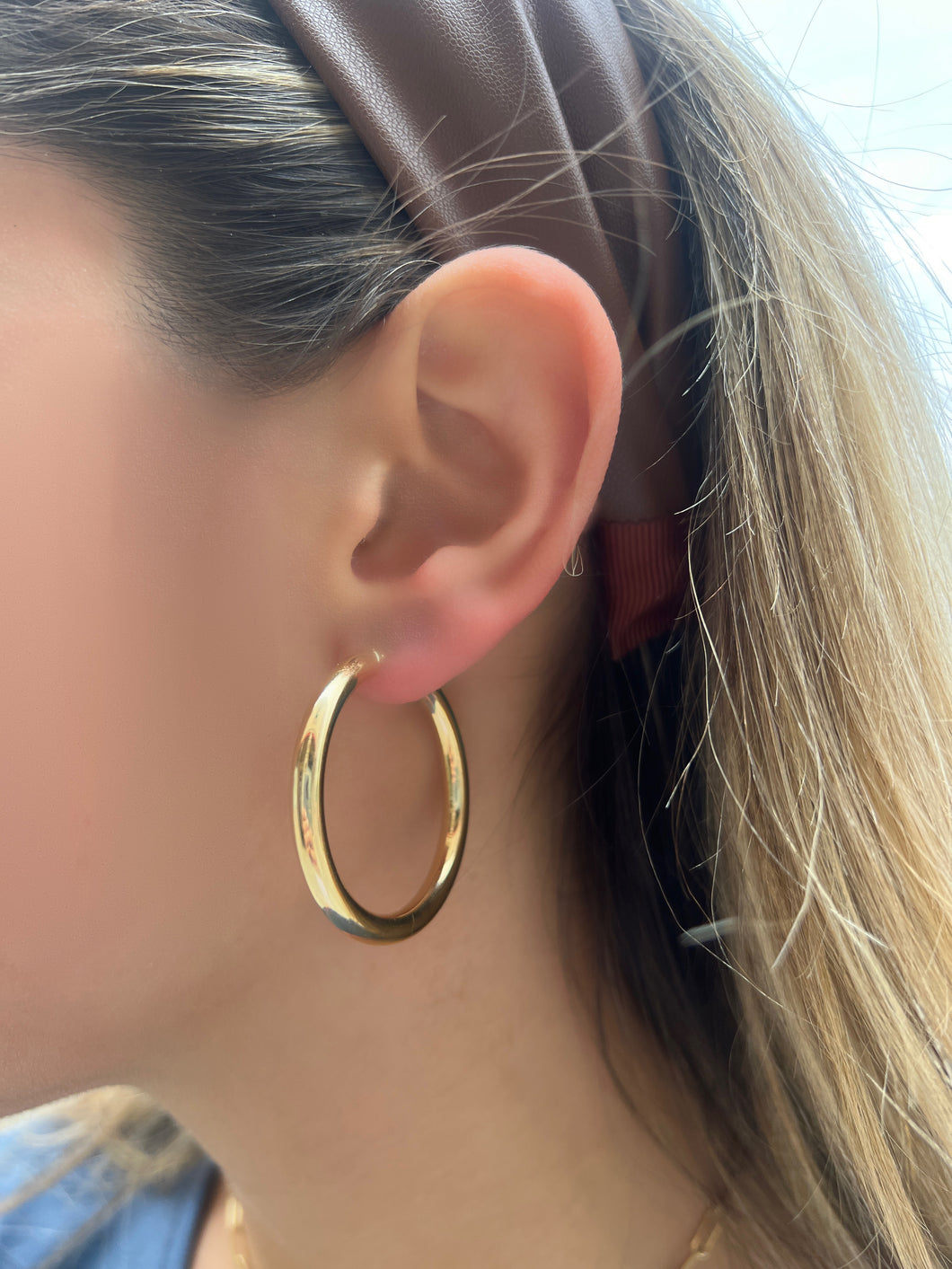 14K Yellow Gold 14mm Tube Hoops