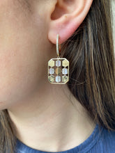 Load image into Gallery viewer, 14K Yellow Gold Diamond and Mother of Pearl Hanging Earrings
