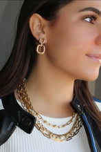 Load image into Gallery viewer, 14k Yellow Gold Diamond Double Link Earrings

