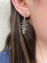 Load image into Gallery viewer, 14K Yellow Gold and Diamond Hanging Fan Earrings
