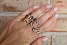 Load image into Gallery viewer, 14K Gold With Diamonds Zig Zag Ring
