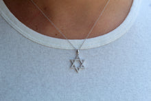 Load image into Gallery viewer, 14K Gold Diamond Star of David Charm Necklace
