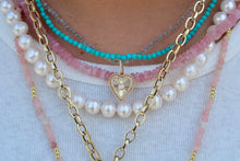 Load image into Gallery viewer, 14K Yellow Gold Diamond Fluted Heart Charm
