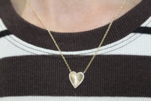 Load image into Gallery viewer, 14K Gold Diamond Fluted Heart Necklace
