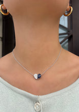 Load image into Gallery viewer, 14K White Gold Double Diamond and Sapphire Necklace
