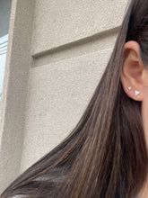 Load image into Gallery viewer, 14K Gold Small Triple Diamond Stud (Sold as a Single Only)
