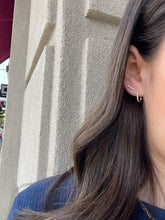 Load image into Gallery viewer, 14K Gold Bar Diamond Earrings
