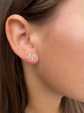 Load image into Gallery viewer, 14K Gold Heartbeat Diamond Earrings
