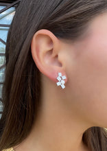Load image into Gallery viewer, 14K White Gold Multi-Baguette Diamond Stud Earrings

