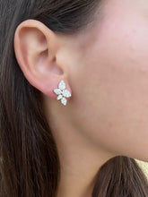 Load image into Gallery viewer, 14K Gold Diamond Cluster Earrings
