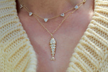 Load image into Gallery viewer, 14K Yellow Gold Diamond Studded Fish Charm
