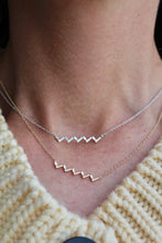 Load image into Gallery viewer, 14K Yellow Gold Diamond Zig Zag Bar Necklace
