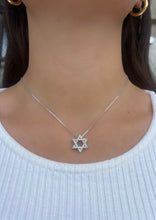Load image into Gallery viewer, 14K Gold Star of David Diamond Necklace
