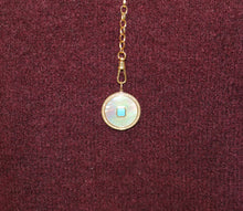Load image into Gallery viewer, 14K Yellow Gold Diamond Mother of Pearl Turquoise Charm
