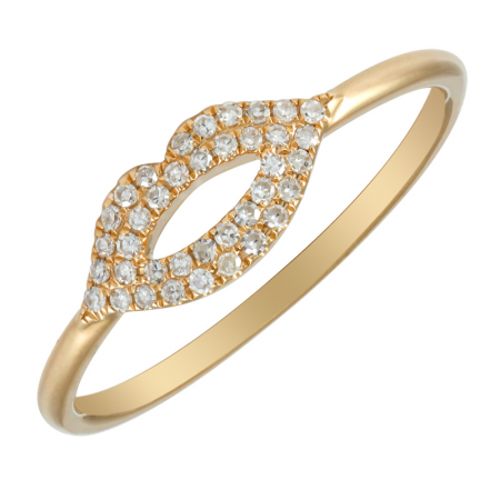 14K Gold Medium Diamond Lip Ring