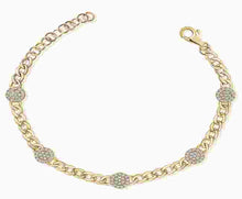 Load image into Gallery viewer, 14K Yellow Gold Cuban Diamond Circle Bracelet
