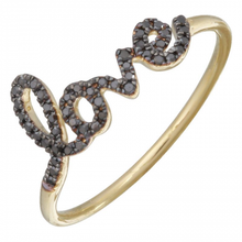 Load image into Gallery viewer, 14K Gold Black Diamond Love Ring
