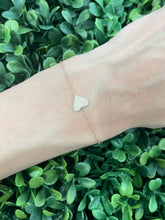 Load image into Gallery viewer, 14K Gold Sideways Diamond Heart Bracelet
