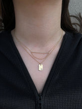 Load image into Gallery viewer, 14k Yellow Gold Dog Tag Diamond Necklace
