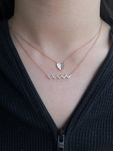 Load image into Gallery viewer, 14K Gold Diamond Zig Zag Baguette Necklace
