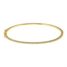 Load image into Gallery viewer, 14K Gold 1 Row Diamond Bangle (small)
