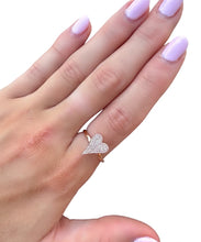 Load image into Gallery viewer, 14K Gold Diamond Small Elongated Heart Ring
